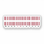 Gemaakt in Letland Barcode Vlag Sticker (Voorkant)