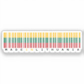 Gemaakt in Litouwen Barcode Vlag Sticker (Voorkant)