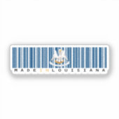 Gemaakt in Louisiana Barcode Flag Sticker - Staat (Voorkant)