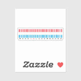 Gemaakt in Luxemburg Streepjescode Vlag Sticker