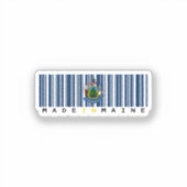 Gemaakt in Maine Barcode Vlag Sticker - Staat (Voorkant)