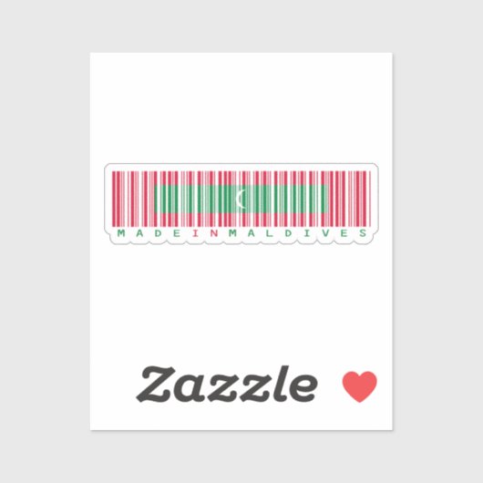 Gemaakt in Malediven Barcode Vlagontwerp Sticker (Vel)