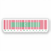 Gemaakt in Malediven Barcode Vlagontwerp Sticker (Voorkant)