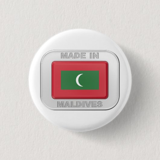 Gemaakt in Malediven Ronde Button 3,2 Cm (Voorkant)