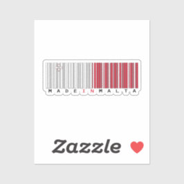 Gemaakt in Malta Streepjescode Vlag Sticker