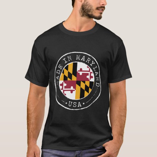 Gemaakt in Maryland Hoodie  staat MD Flag T-shirt (Voorkant)
