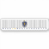 Gemaakt in Massachusetts Barcode Flag Sticker - St (Voorkant)