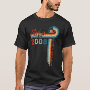 Gemaakt in mei 2008 14 Verjaardag 14 jaar oud Vint T-shirt