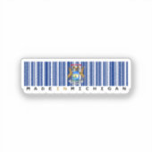 Gemaakt in Michigan Barcode Flag Sticker - Staat (Voorkant)