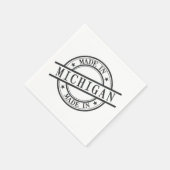 gemaakt in Michigan Black Rubber Stamp Style Logo Servet (Hoek)