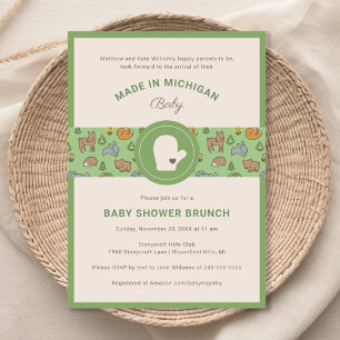 Gemaakt in Michigan Bosdieren Baby Shower Kaart