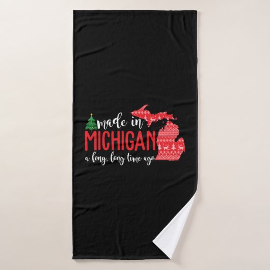 Gemaakt in Michigan een lange tijd geleden Kerstmi Badhanddoek (Badhanddoek)