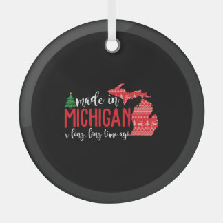 Gemaakt in Michigan een lange tijd geleden Kerstmi Glas Ornament