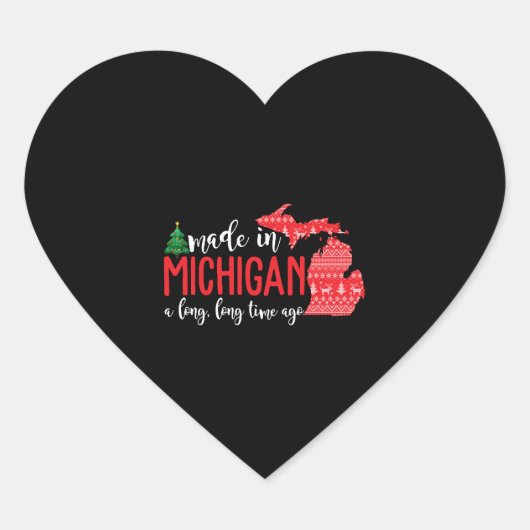 Gemaakt in Michigan een lange tijd geleden Kerstmi Hart Sticker (Voorkant)