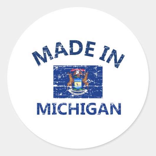 Gemaakt in MICHIGAN Ronde Sticker (Voorkant)