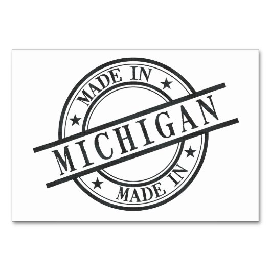 Gemaakt in Michigan Stamp Style Symbool Black Kaart (Voorkant)