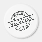 Gemaakt in Michigan Stamp Style Symbool Black Magneet (Voorkant)
