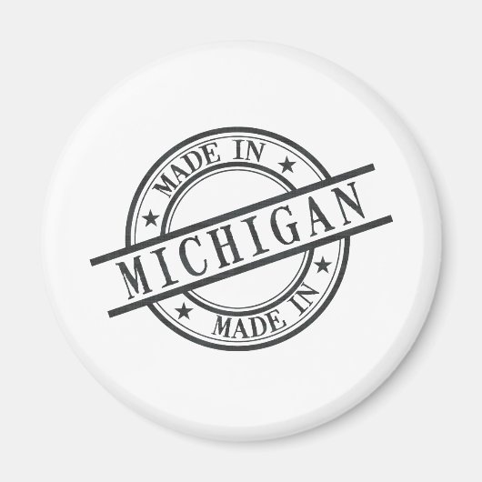 Gemaakt in Michigan Stamp Style Symbool Black Magneet (Voorkant)