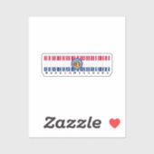 Gemaakt in Mississippi Barcode Flag Sticker - Staa (Vel)