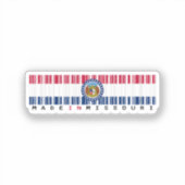 Gemaakt in Mississippi Barcode Flag Sticker - Staa (Voorkant)