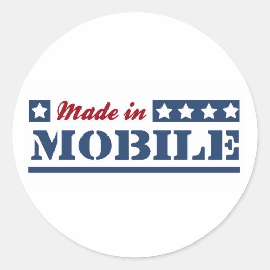 Gemaakt in Mobiel Ronde Sticker (Voorkant)