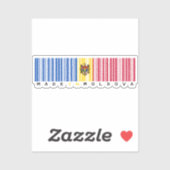Gemaakt in Moldavië Barcode Vlag Sticker (Vel)