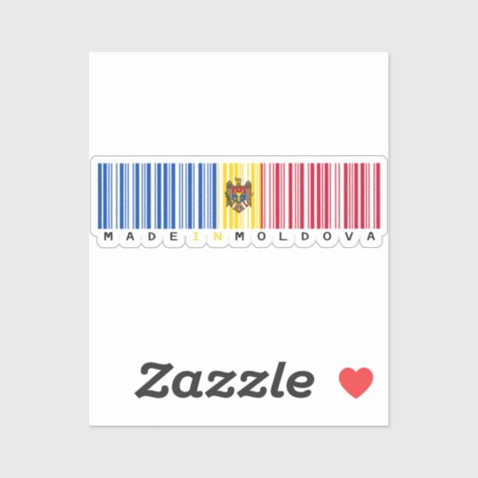 Gemaakt in Moldavië Barcode Vlag Sticker (Vel)