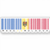 Gemaakt in Moldavië Barcode Vlag Sticker (Voorkant)