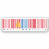 Gemaakt in Mongolië Barcode Vlagontwerp Sticker (Voorkant)