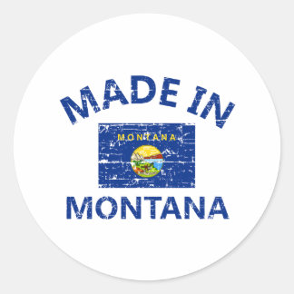 Gemaakt in MONTANA United States Flag design Ronde Sticker