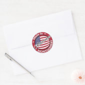 Gemaakt in Montgomery Alabama Stars and Stripes Vl Ronde Sticker (Envelop)