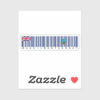 Gemaakt in Montserrat Barcode Vlag Sticker