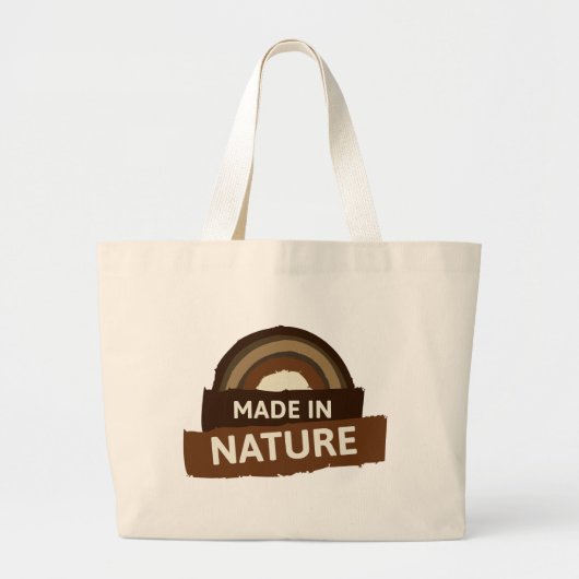 Gemaakt in Natuur Vegan Ethical Kind Living Grote Tote Bag (Voorkant)