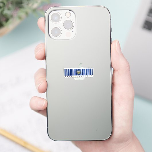 Gemaakt in Nebraska Barcode Flag Sticker - Staat (Telefoon)