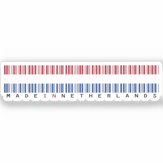 Gemaakt in Nederland Streepjescode Vlag Sticker (Voorkant)