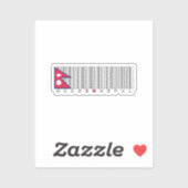 Gemaakt in Nepal Barcode Vlagontwerp Sticker (Vel)