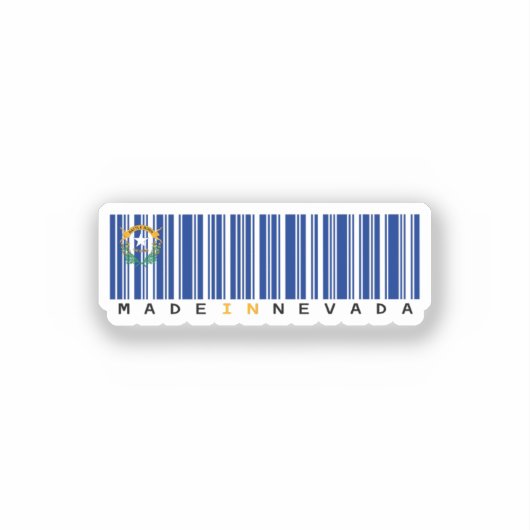 Gemaakt in Nevada Barcode Flag Sticker - Staat (Voorkant)