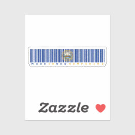 Gemaakt in New Hampshire Barcode Flag Sticker - St