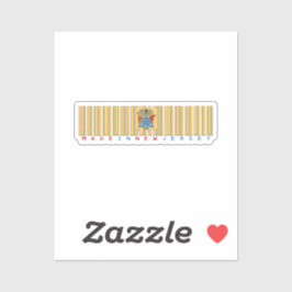 Gemaakt in New Jersey Barcode Flag Sticker