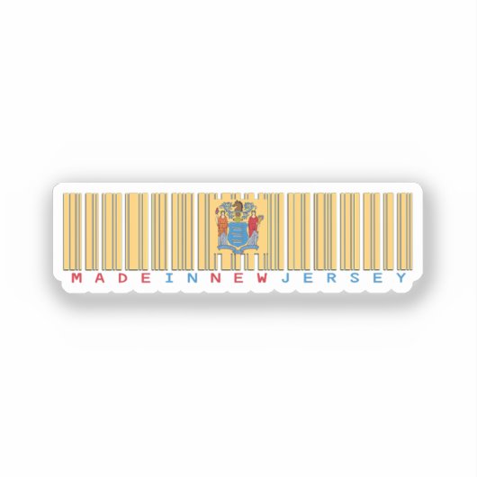 Gemaakt in New Jersey Barcode Flag Sticker (Voorkant)