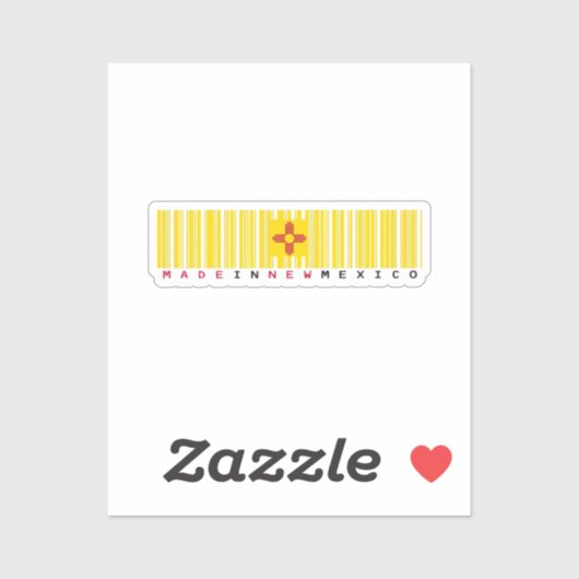 Gemaakt in New Mexico Barcode Flag Sticker (Vel)