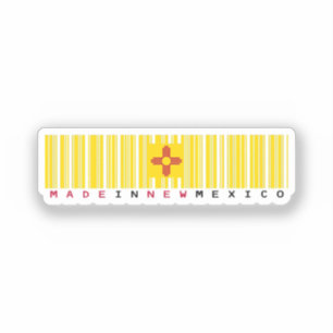 Gemaakt in New Mexico Barcode Flag Sticker