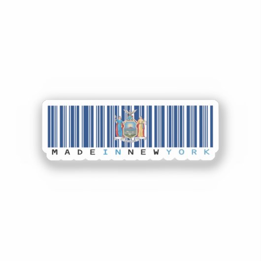 Gemaakt in New York Barcode Flag Sticker – Pride (Voorkant)