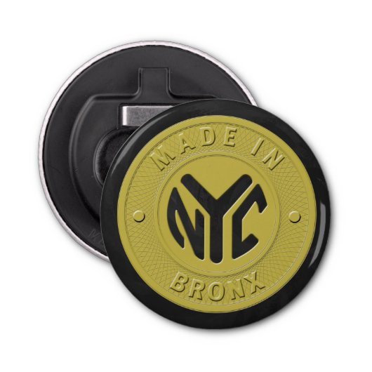 Gemaakt in New York Bronx Button Flesopener (Voorkant)