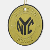 Gemaakt in New York Bronx Keramisch Ornament (Links)