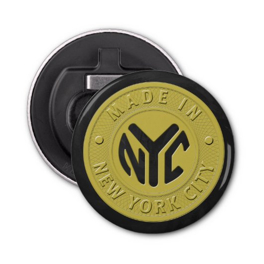 Gemaakt in New York Button Flesopener (Voorkant)