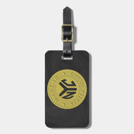 Gemaakt in New York Staten Island Bagagelabel (Voorkant verticaal)