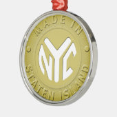 Gemaakt in New York Staten Island Metalen Ornament (Links)