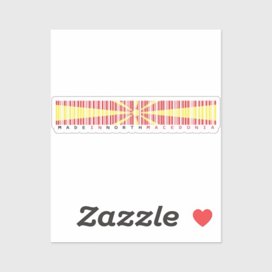 Gemaakt in Noord-Macedonië Barcode Vlag Sticker (Vel)