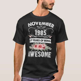 Gemaakt in november 37 jaar oude Vintage 1985 37e  T-shirt
